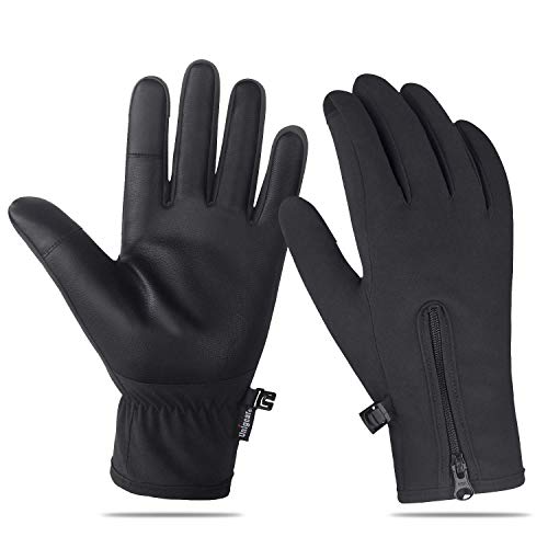 Unigear Touchscreen Handschuhe, Unisex Warme wasserdichte Fahrradhandschuhe Anti-Rutsch Full Finger Laufhandschuhe Winddichte Atmungsaktive Winterhandschuhe