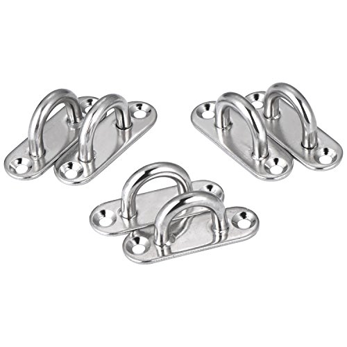 6 Stück 5 mm Edelstahl Augplatte Oblong Pad Decksplatte Deckauge Metall Heftklammer Ring Haken Hardware