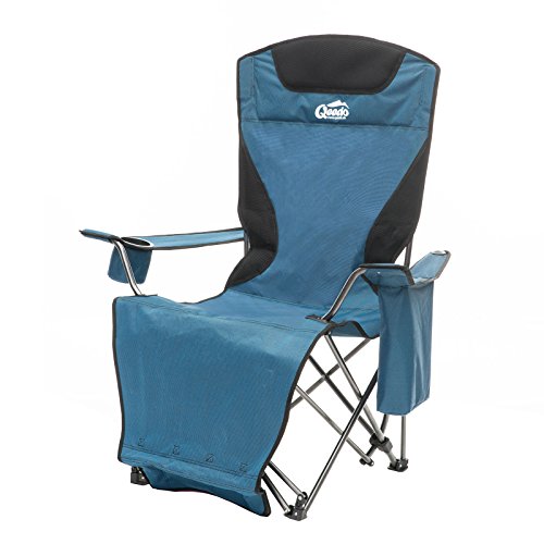 Camping-Stuhl Qeedo Johnny Relax bis 105 kg, Klappstuhl, Fußablage, Getränkehalter - blau