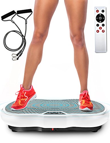 Vibrationsplatte Sportstech VP200 mit Bluetooth, innovativer Oszillationstechnologie für zu Hause, Trainingsbändern + Fernbedienung + integrierter Lautsprecher im Vibrationsgerät