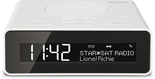 TechniSat DIGITRADIO 51 / Digital-Radio, Uhrenradio, Radiowecker mit zwei einstellbaren Weckzeiten, Snooze-Funktion, Sleeptimer, dimmbares Display, Kopfhöreranschluss, weiß