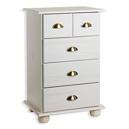 Apothekerkommode Kommode Apothekerschrank Sideboard COLMAR, 4 Schubladen, weiß