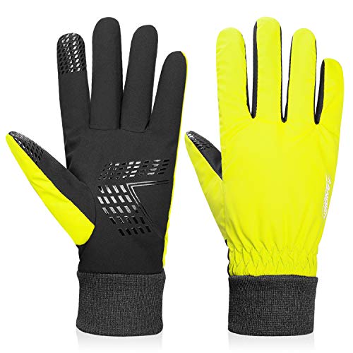 coskefy Fahrradhandschuhe Winter (Gelb, S)