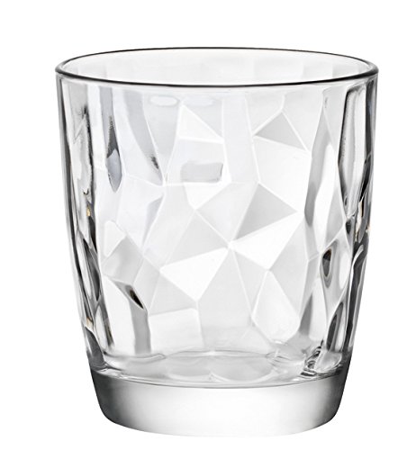 Bormioli Rocco 350200 Diamond Trasparente Wasserglas, 305 ml, Glas, transparent, 6 Stück