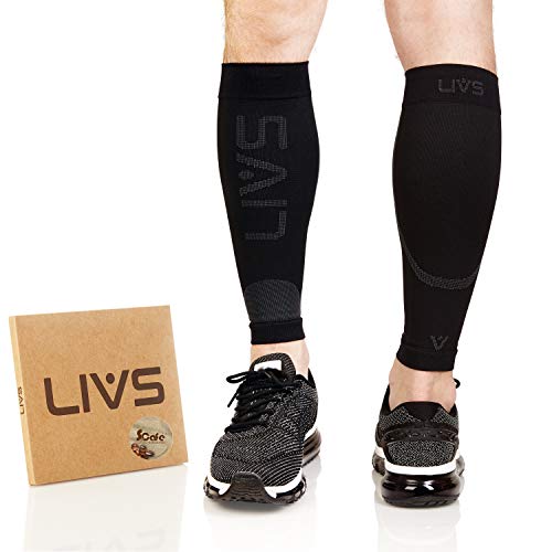 LIVS Waden-Kompressionsstrümpfe ohne Fuß, Geruchshemmend, für Damen & Herren, Sport, Regeneration, Medizinisch Empfohlen