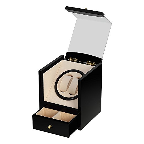 Uhrenbeweger 2 Uhren Watch Winder Batterie für Automatikuhren Holz(2+2)
