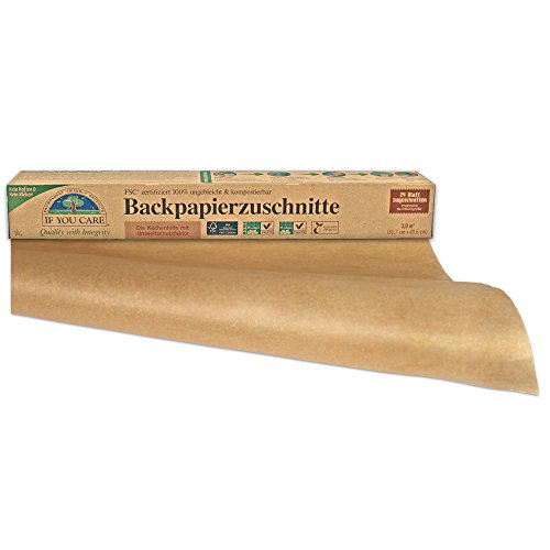 If You Care Backpapier Backblech Zuschnitte - 100% ungebleicht aus FSC Papier, 2er Pack (2 x 24 Stück)