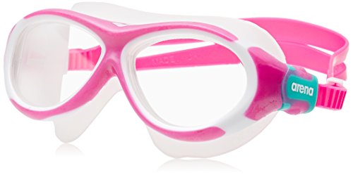 arena Kinder Unisex Schwimmmaske Brille Oblò Junior (Verstellbar, UV-Schutz, Anti-Fog Beschichtung), Pink-Clear (90), One Size