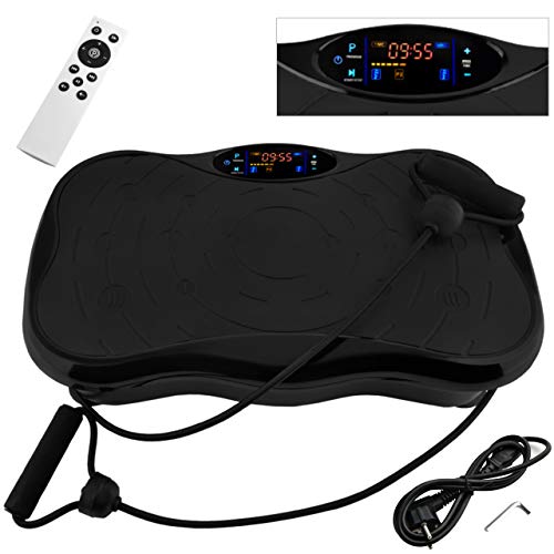 Iso Trade Vibrationsplatte Ganzkörper Training Touch Display, Trainingsbänder Fitnessgerät Vibrationsmaschine Maximal belastung 120 kg Bluetooth und Fernbedienung 7863