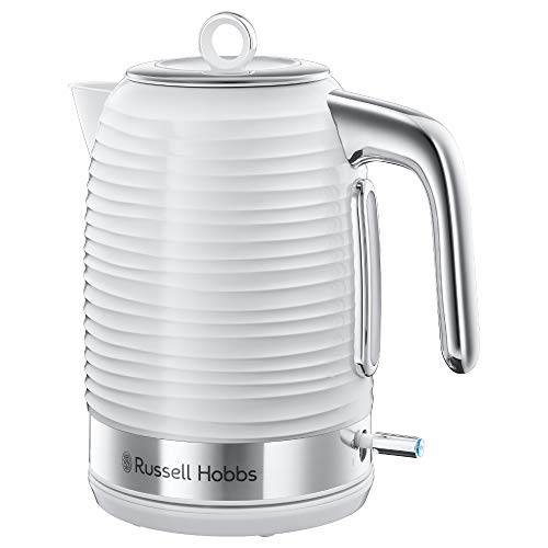 Russell Hobbs Wasserkocher Inspire weiss, 1,7l, 2400W, Schnellkochfunktion, optimierte Ausgusstülle, herausnehmbarer Kalkfilter, abnehmbarer Deckel, Wasserstandsanzeige, Teekocher 24360-70