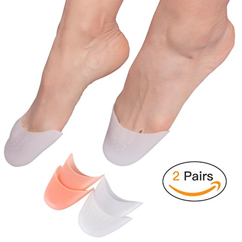 2 Paare Zehenschutz Silikon Faireach Soft Gel Zehenkappen Ballett Spitzenschoner Metatarsal Vorderfuss Pads Für Spitzenschuhe Ballettschuhe Athleten Schuhe Schmerzlinderung 4 Stück