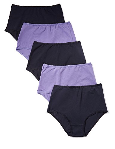 Iris & Lilly Taillenslip Damen aus Baumwoll-Jersey, 5er Pack, Mehrfarbig (Navy Sky/Veronica), Medium