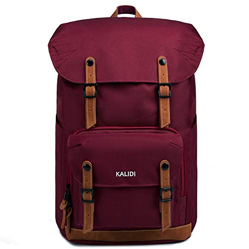 KALIDI 17 Zoll Laptop Rucksack Großer Backpack Wanderrucksack bis zu 15.6 Zoll Laptop Notebook Computer Arbeit Campus Studenten Outdoor Reisen Wandern (Weinrot)