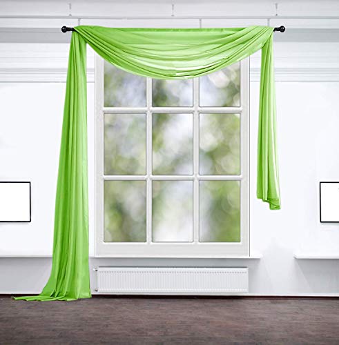 Inox Trade Querbehang Freihanddeko Fertiggardine Gardine 140x600 cm aus transparentem Voile