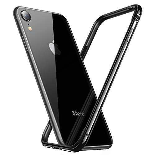 RANVOO Kompatibel mit iPhone XR Hülle, Bumper Case Aluminium Rahmen + Innen Gepolstert TPU Metall Bumper Handyhülle Schutzhülle, [Wärmeableitung] [für Handyspieler], 6,1'' 2018, Schwarz
