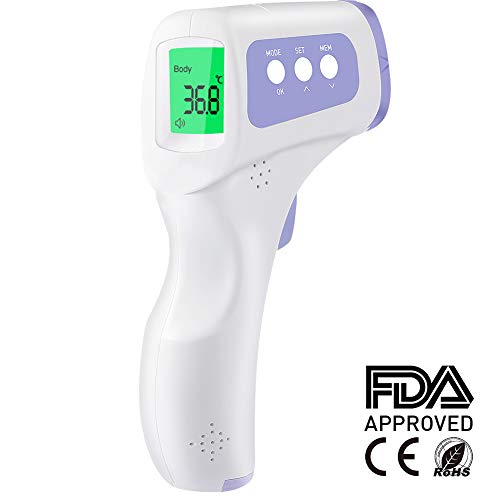 Fieberthermometer Stirnthermometer CocoBear Fieberthermometer Baby, Kinder und Erwachsene 3 IN 1 Infrarot Thermometer Professionell für Körper, Oberfläche und Raum CE und FDA Zertifiziert