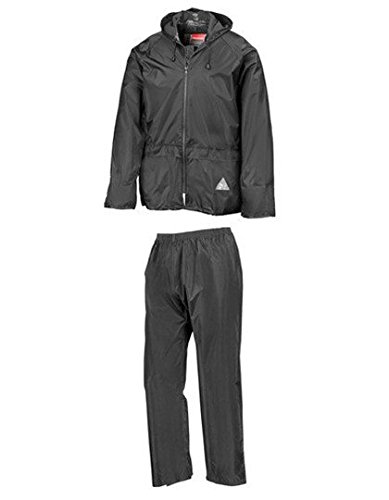 Result Regenanzug ( Jacke und Hose), absolut wasserdicht L,Black