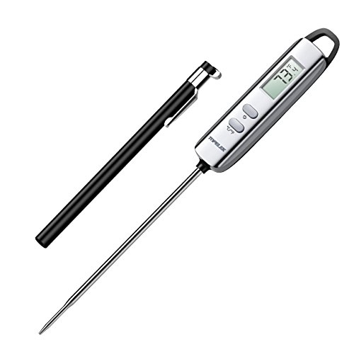 Grillthermometer TOPELEK Fleischthermometer Steakthermometer Küchenthermometer Milchthermometer Kerntemperatur Thermometer Lange Probe, mit 5 Sekunden Instant Read-out für Küche, Grill, BBQ, Essen.