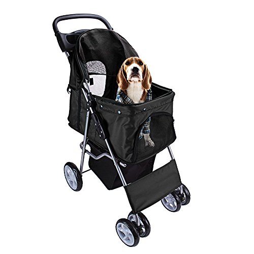 display4top Pet Travel Kinderwagen Hund Katze Kinderwagen Kinderwagen Jogger Buggy mit 4 Rollen