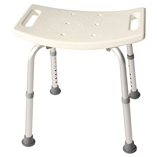 Duschhocker Duschhilfe Duschsitz Höhenverstellbar Rechteckig aus Alu und Kunststoff