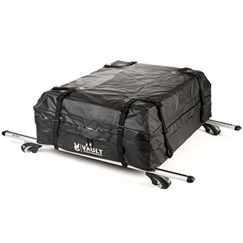 Faltbare Dachbox Schwarz und Wasserdicht Dachbox Auto von Vault Cargo Management - 425 Liter Kapazität - Gepäckbox Dach - Perfekte dach boxen für das Reisen mit Ausrüstung - Haltbarer Jetbag.