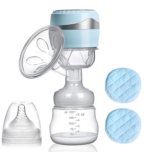 PiAEK Elektrische Milchpumpe, Integrierte Tragbare Brustpumpe Wiederaufladbare Batterie Einstellbare Massage Stillenpumpe für Arbeiten/Reisen (Beinhaltet 2 Bio-Stilleinlagen)