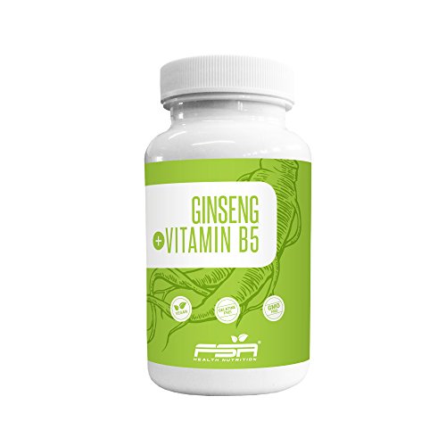 Ginseng Extrakt hochdosiert der Profisport Marke FSA Nutrition | Koreanischer Panax Ginseng | Pantothensäure für die geistige Leistungsfähigkeit | Ohne Füll- und Trennstoffe | vegan | 90 Kapseln