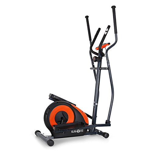 Klarfit Ellifit FX 250 - Nordic Walking Ellipsentrainer, Crosstrainer, Handpulsmesser, Trainingscomputer, 8 Stufen Widerstand, für Personen mit einem Gewicht bis 110kg, schwarz-orange