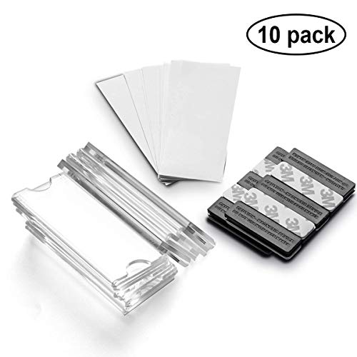 Wukong Magnetische Namensschilder,Magnetische Ausweishalter mit 3 starken Neodym-Magneten,3M Klebeband,Acryl-Mini-Zeichen-Displayhalter und bedruckbares Namensschild,Firmenname/ID-Abzeichen-10 Stück