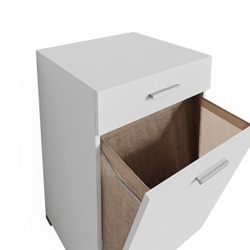 Vicco Wäschekorb Matteo Weiß Waschmaschinenschrank Badschrank Wäscheschrank