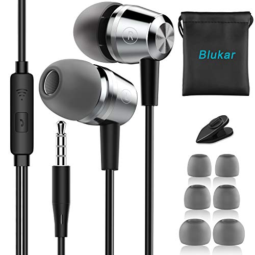 In-Ear Kopfhörer, Blukar Geräuschdämmende Ohrhörer Kopfhörer Stereo und HiFi-Klang, mit Weichen und Komfortablen Ohrstöpseln und Ideal für iPhone, iPad, Smartphone, MP3 Players usw.