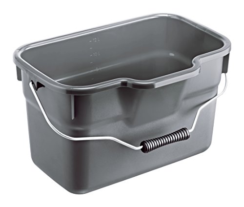 Rotho 1752708853 Rechteckiger Eimer Haushalt Basic mit Henkel, Inhalt 12 L, Plastik, anthrazit, 38 x 26 x 23 cm