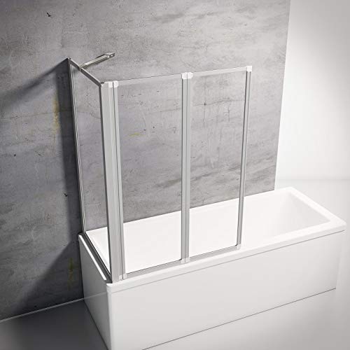 Schulte D133270 01 50 Smart Duschabtrennung für Badewanne alunatur, 2-teilig mit Seitenwand 68-71 cm