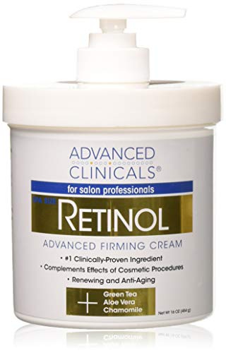 Advanced Clinicals Retinol Cream. Value Set- Two spa size 16oz bottles with pump. Best Anti-Wrinkle Cream with Retinol and Antioxidants. Ultimate firming cream for face, neck, hands, body.