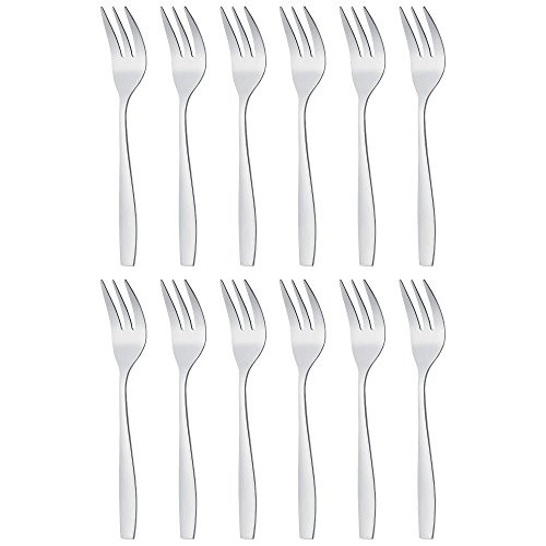 GRÄWE 12 Stück Kuchengabeln Edelstahl, Serie Königstein