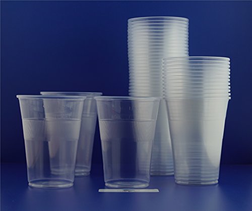 1.000 Trinkbecher, Plastikbecher 0,3 l transparent mit Füllstrich Bierbecher Einwegbecher PP von Gastro-Bedarf-Gutheil