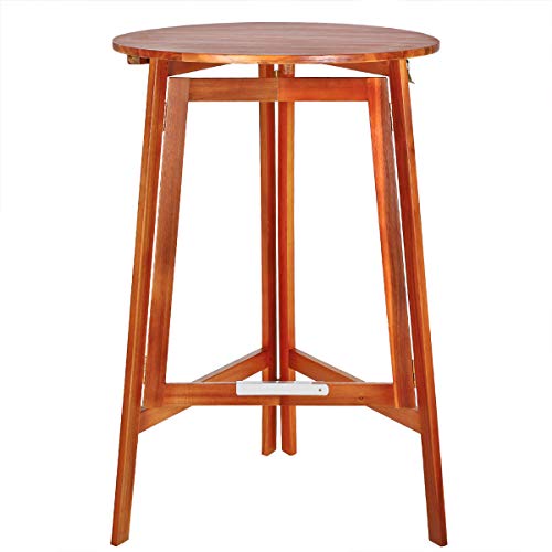 Deuba Stehtisch Massiv Holz Bistrotisch Bartisch Holzstehtisch Gartentisch Klapptisch klappbar Party Ø78cm