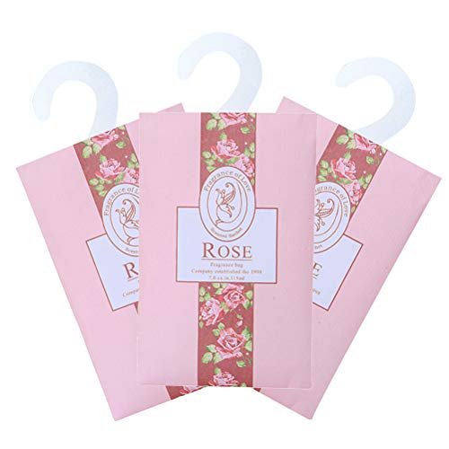 Vosarea 3pcs duftende Sachets Duftkissen Taschen für Schubladen Schränke und Autos schöne frische Duft - Rose (wie Gezeigt)