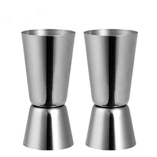 Jigger Spirituosen Barmaß Messbecher aus Edelstahl Dual 25/50 ml Maßnahme Cup für Bar Party Gin Wein Cocktail Messbecher cl Shaker