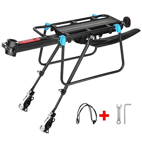 ZOOYAUE Mountainbike Gepäckträger, Einstellbare Träger Fahrrad Gepäckträger, Maximalbelastung 100kg, Aluminiumlegierung, Schnelle Installation, mit Reflektor