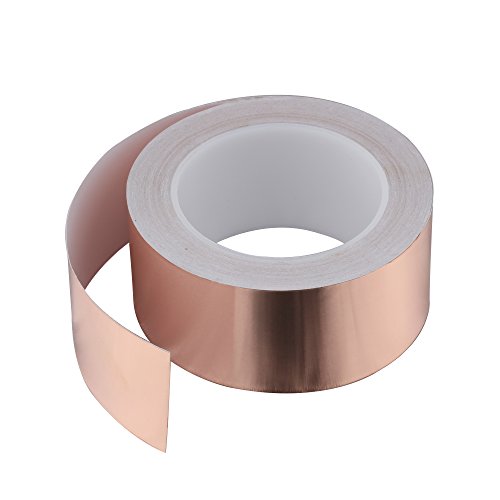 SYCEES 25M x 50mm EMI Kapton Tape Klebeband Selbstklebend Abschirmband Kupferfolie Kupferband Schneckenschutz