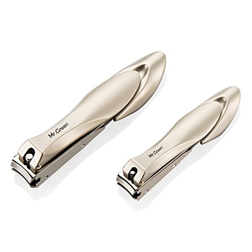 Nagelknipser für dicke Nägel, professionelle Nagelknipser mit Catcher, Premium Edelstahl Tonabschneider, scharfe und dauerhafte Nagelknipser für Baby, Kinder, Erwachsene, Bionik Design (Nagelknipser 2er Set - groß & klein)