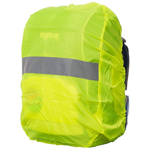 Regenschutz für Rucksäcke | Wasser- und Windabweisend | Reflektorstreifen | Rucksackschutz Ranzen Regenschutz Regencape Rucksackcover Regenüberzug Neon Sicherheitsüberzug Reflektorüberzug| MOVOJA