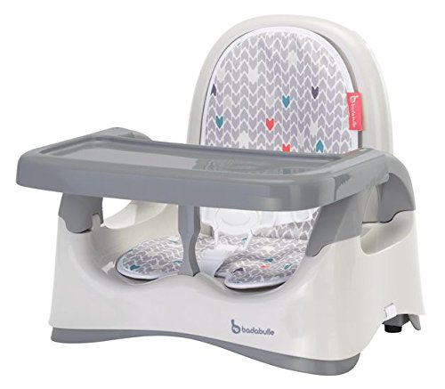 Badabulle Komfort Sitzerhöhung, Sitzerhöhung für Stuhl, Boostersitz für unterwegs, kompakt zusammenklappbar 20cm, grau