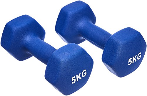 AmazonBasics Neopren Hanteln Gewichte (2er-Set), 2 x 5Kg