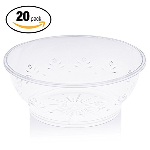 20er Set Plastikschüssel mit 13cm Ø, Suppenteller & Suppenschalen als Einweggeschirr oder wiederverwendbar – Suppentassen, Suppenschalen & Partygeschirr mit 360 ml – Plastikgeschirr für Party & Gastro