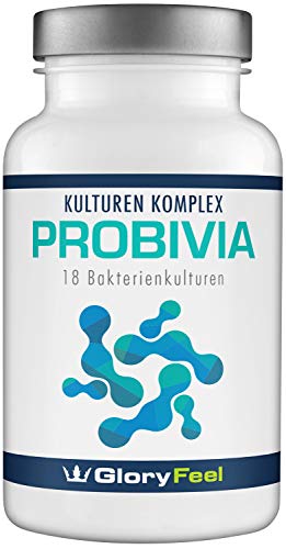 Probivia Kulturen Komplex - Der VERGLEICHSSIEGER 2019* - 200 magensaftresistente Kapseln - 18 Bakterienstämme + Inulin mit Lactobacillus und Bifidobacterium - Laborgeprüfte Herstellung in Deutschland