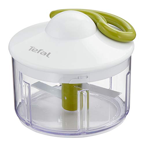 Tefal K13304 5-Sekunden-Zerkleinerer ohne Strom, Fassungsvermögen: 500 ml; Multizerkleinerer; Universalzerkleinerer für Gemüse, Obst, Zwiebeln, Nüsse, Knoblauch, Babynahrung, weiß/grün