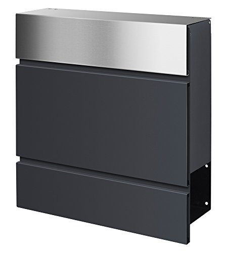 frabox Design Briefkasten Lens Edelstahl/Anthrazitgrau