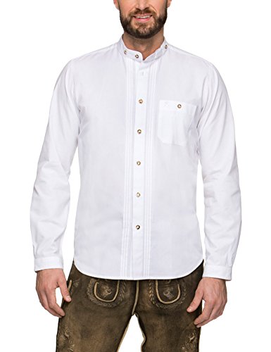 Stockerpoint Herren Trachtenhemd Leon, Weiß (Weiß), Medium